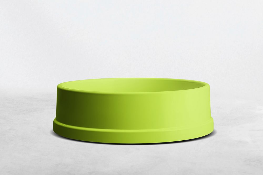 Green pet food bowl