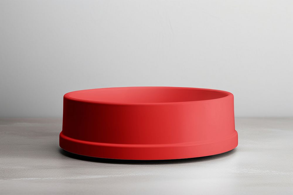 Red pet food bowl
