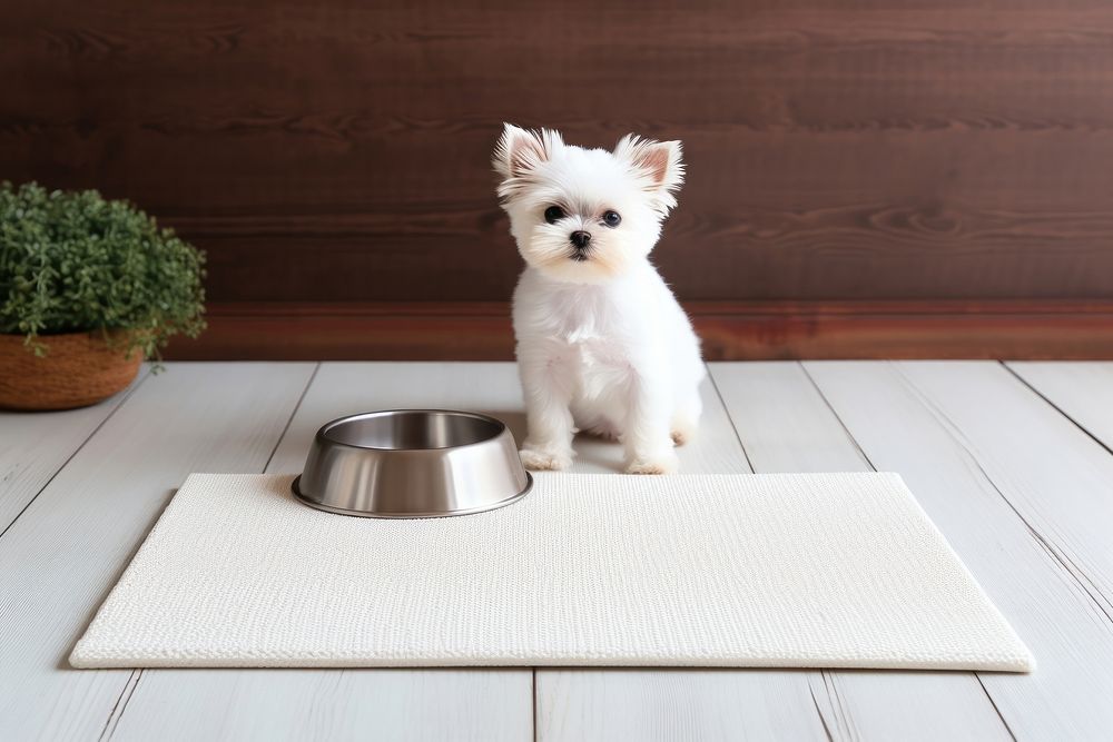 Pet bowl puppy dog mammal. 