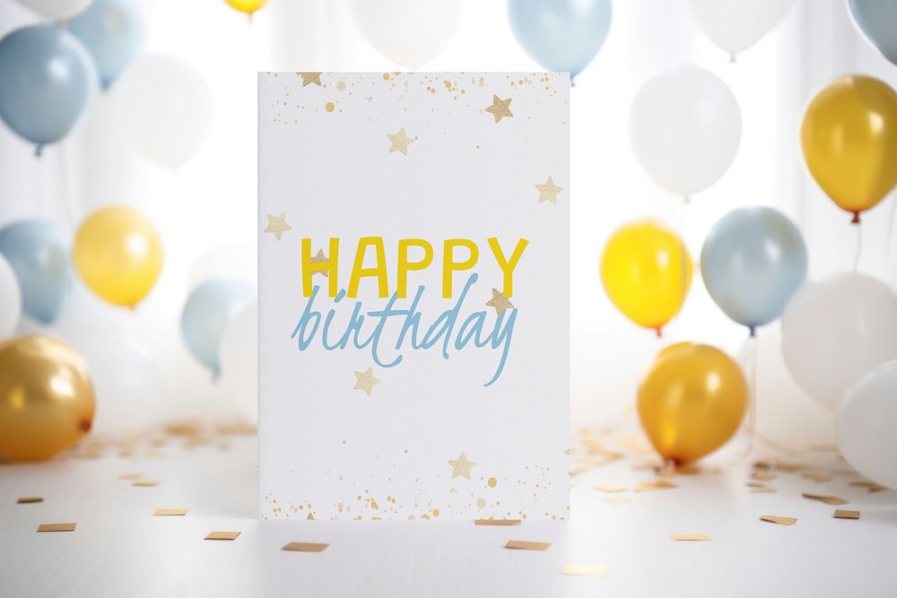 Birthday greeting card mockup psd