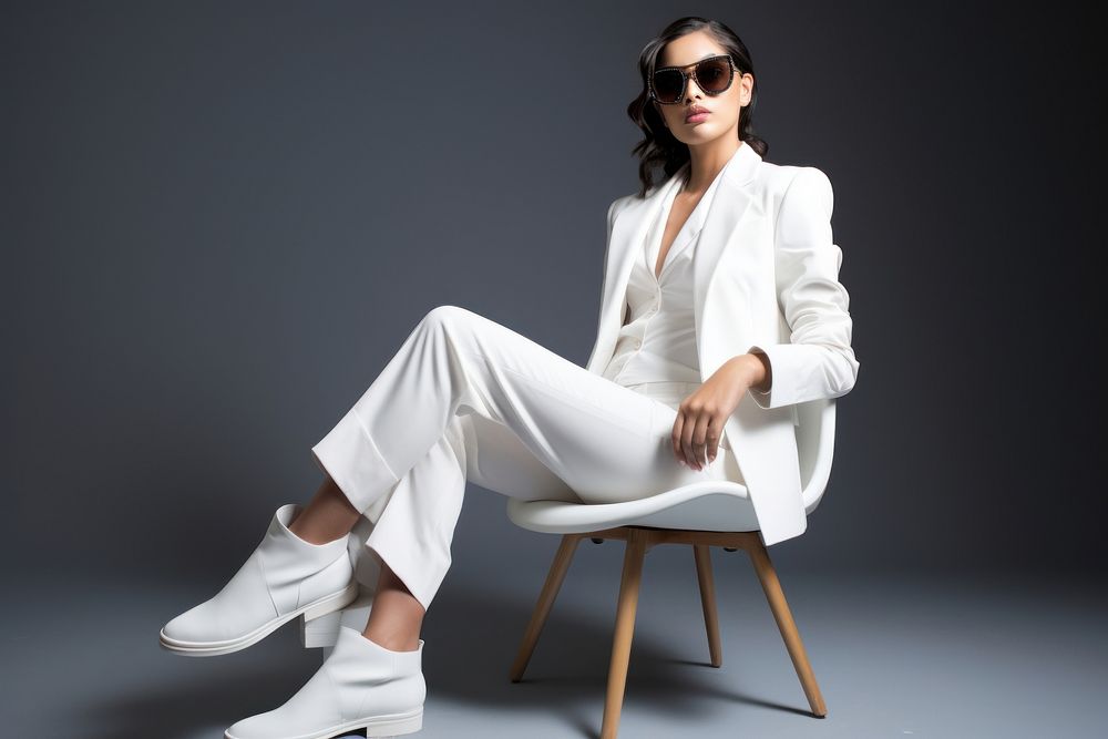 White suit sunglasses footwear fashion. AI generated Image by rawpixel.