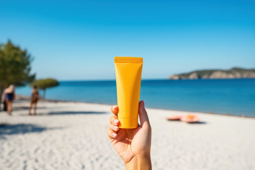 Sunscreen cream cosmetics outdoors holding. AI generated Image by rawpixel.