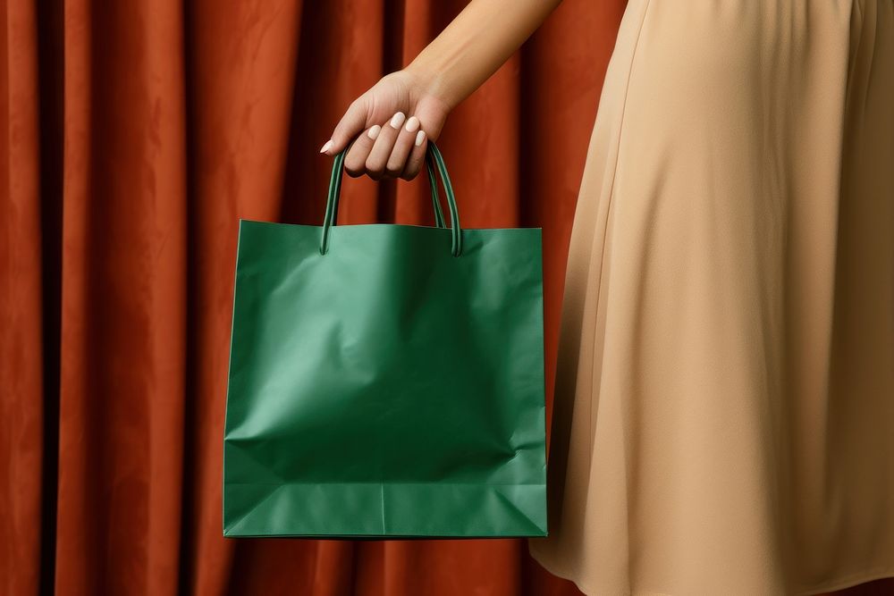 Paper bag handbag green celebration. AI generated Image by rawpixel.