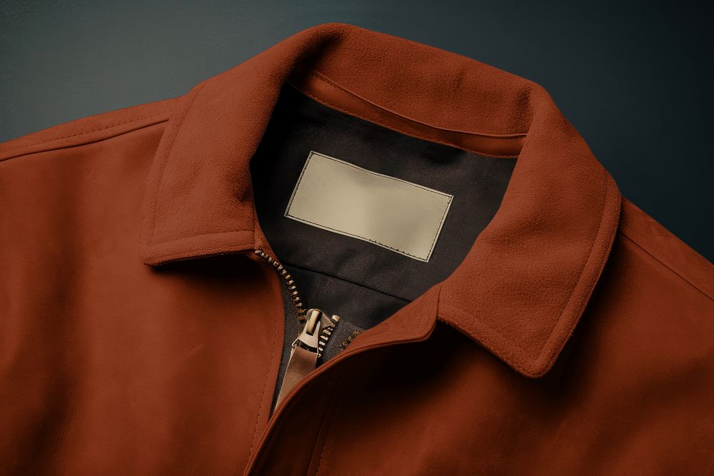 Brown jacket with blank label
