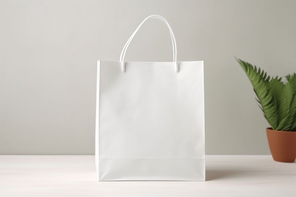 Bag handbag paper white. AI generated Image by rawpixel.