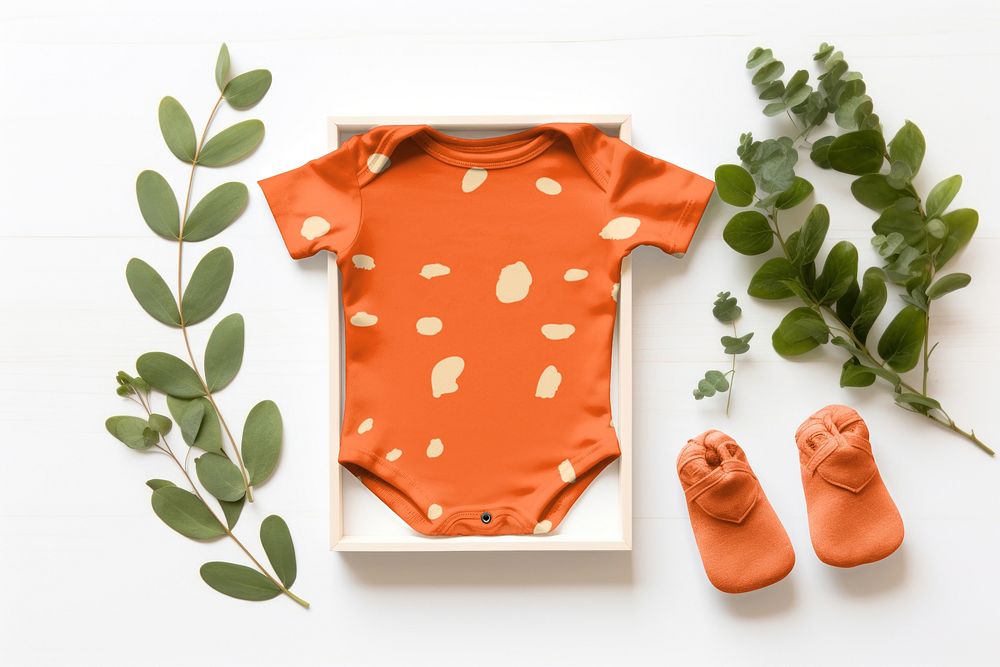 Orange baby romper, kids clothing