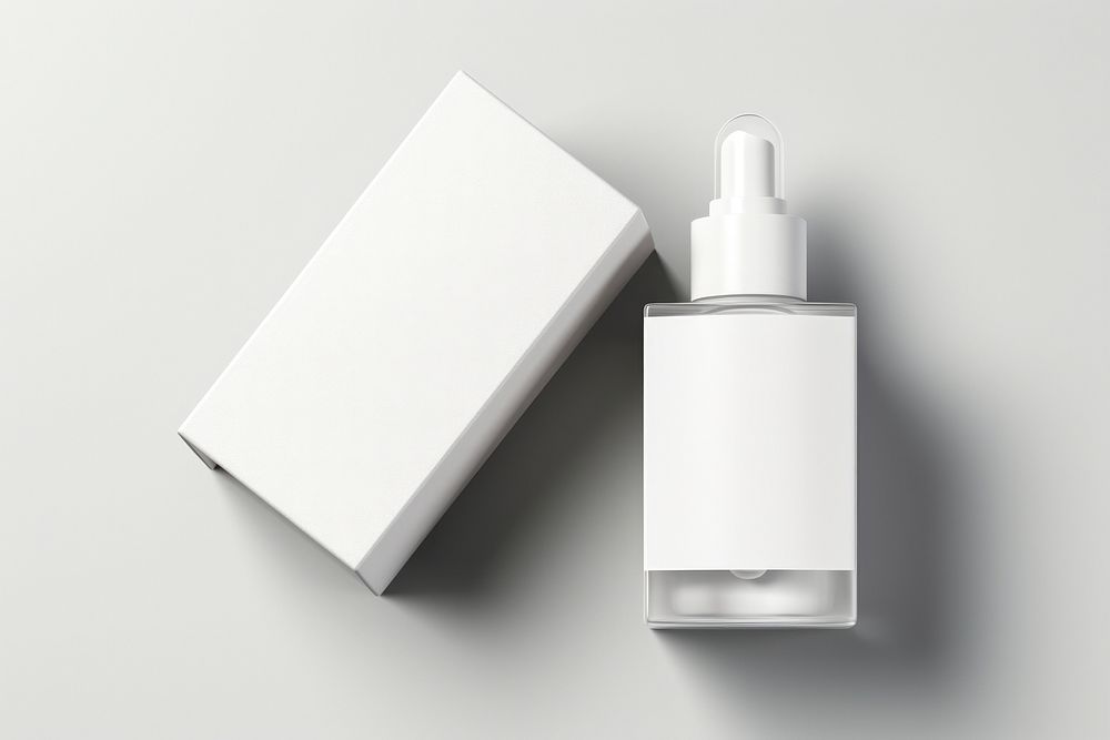 Bottle cosmetics perfume white. 