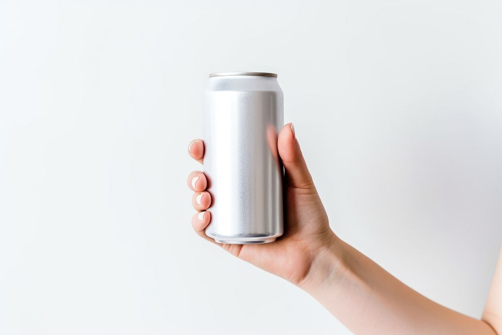 Aluminum holding white background refreshment. AI generated Image by rawpixel.