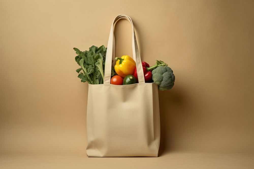 Tote bag vegetable handbag food. AI generated Image by rawpixel.