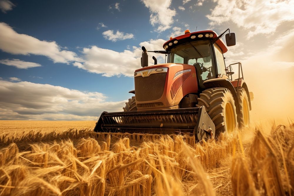 Tractor field agriculture outdoors. 