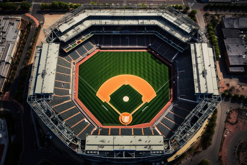 Baseball grand arena architecture outdoors building. AI generated Image by rawpixel.