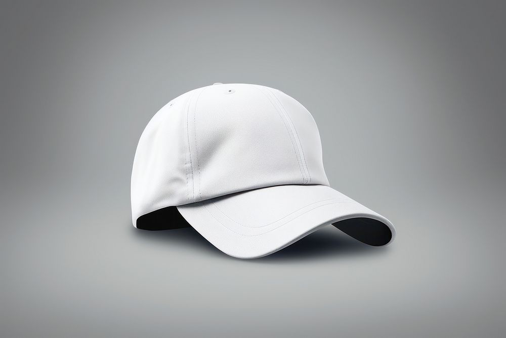 Baseball cap Mockup white headwear headgear. 