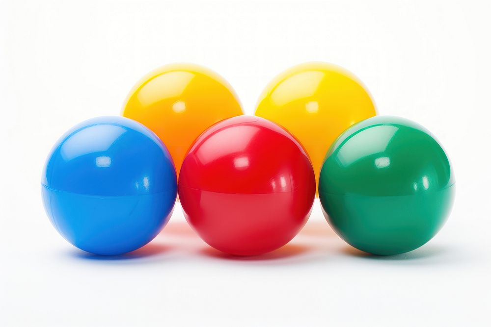 Plastic ball toys sphere white background celebration. AI generated Image by rawpixel.