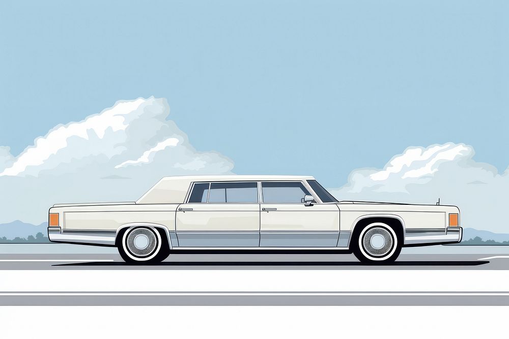 Limousine car vehicle travel road. AI generated Image by rawpixel.