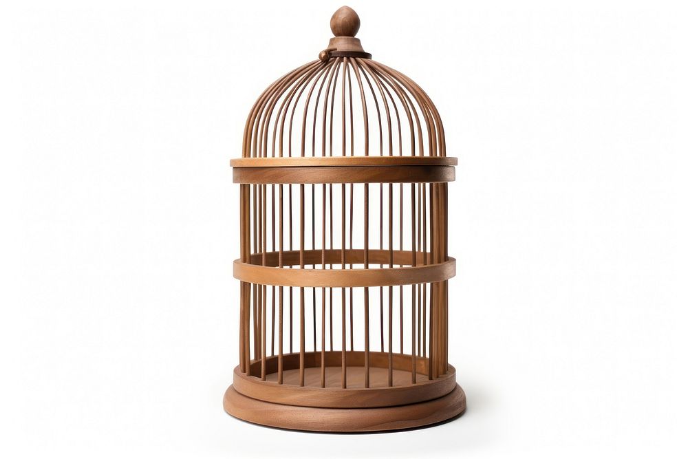 Wooden cage white background architecture furniture. AI generated Image by rawpixel.