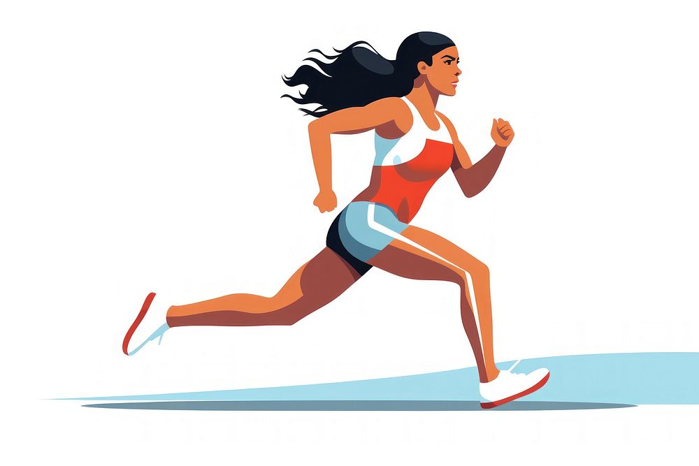 Athlete female sprinting running jogging adult. AI generated Image by rawpixel.