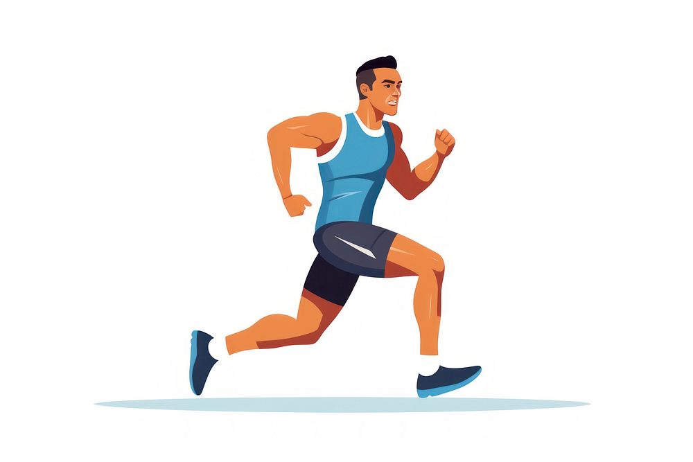 Athlete sprinting running jogging white background. AI generated Image by rawpixel.