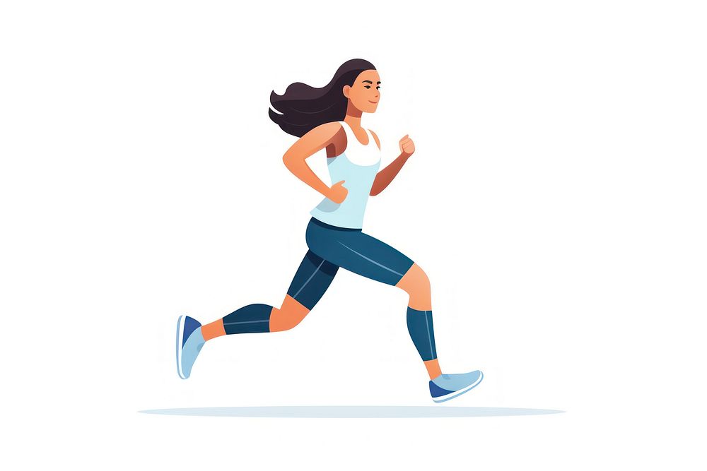 Runner female running jogging white background determination. AI generated Image by rawpixel.