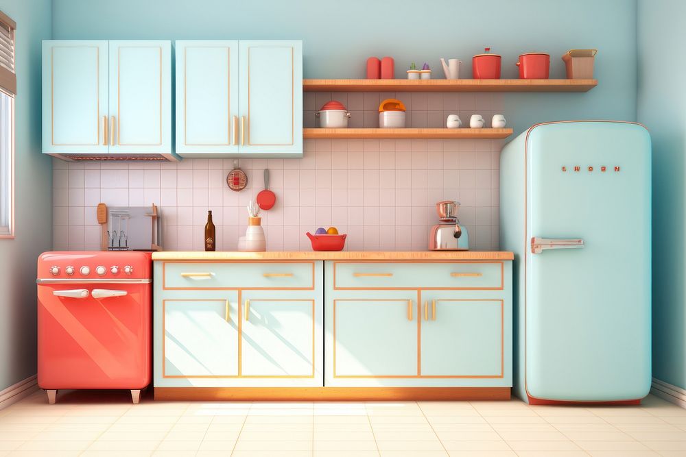 Kitchen refrigerator appliance architecture. AI generated Image by rawpixel.