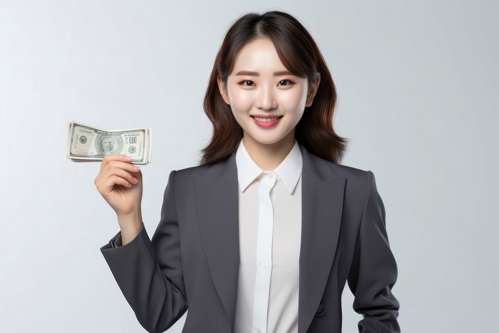 Young Women money portrait holding. AI generated Image by rawpixel.