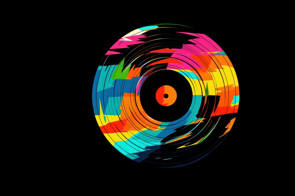 Vinyl record pattern spiral black. AI generated Image by rawpixel.