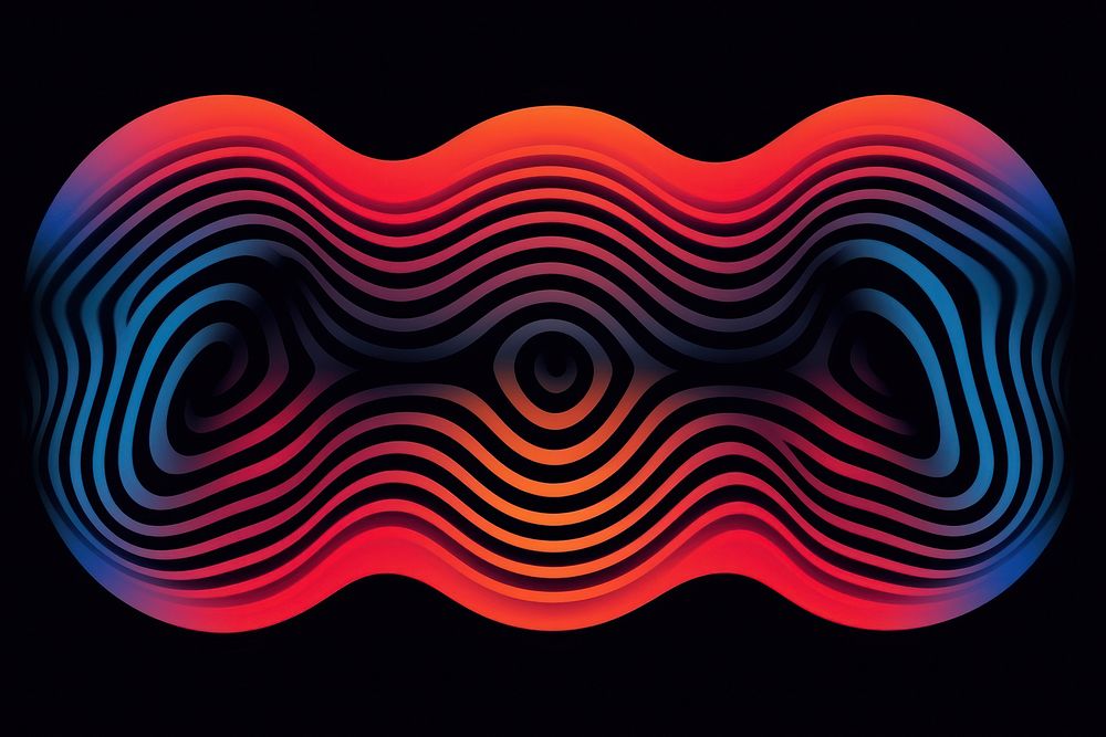 Bassline minimalistic psychedelic style pattern art illuminated. AI generated Image by rawpixel.