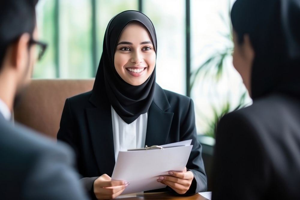 Female lawyer talking office adult. AI generated Image by rawpixel.