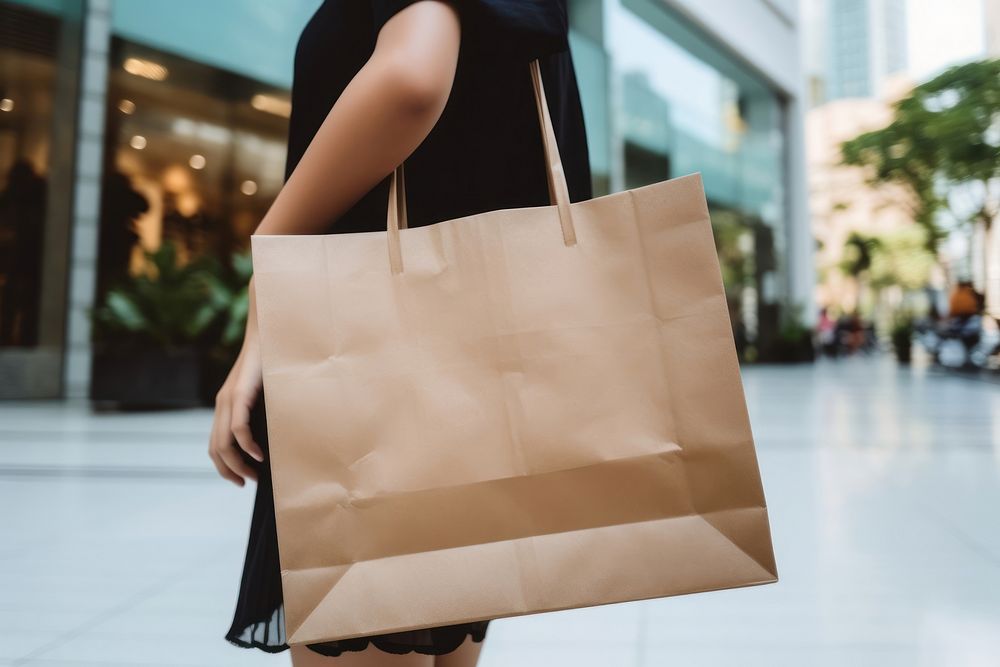 Shopping bag handbag architecture consumerism. AI generated Image by rawpixel.