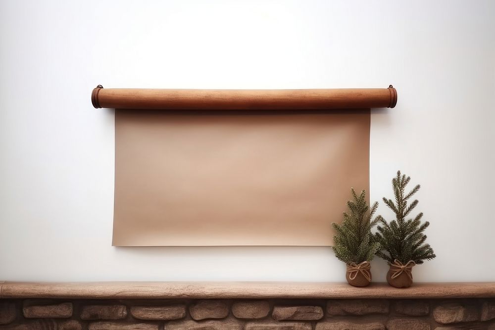 Paper roll plant brown wall. AI generated Image by rawpixel.