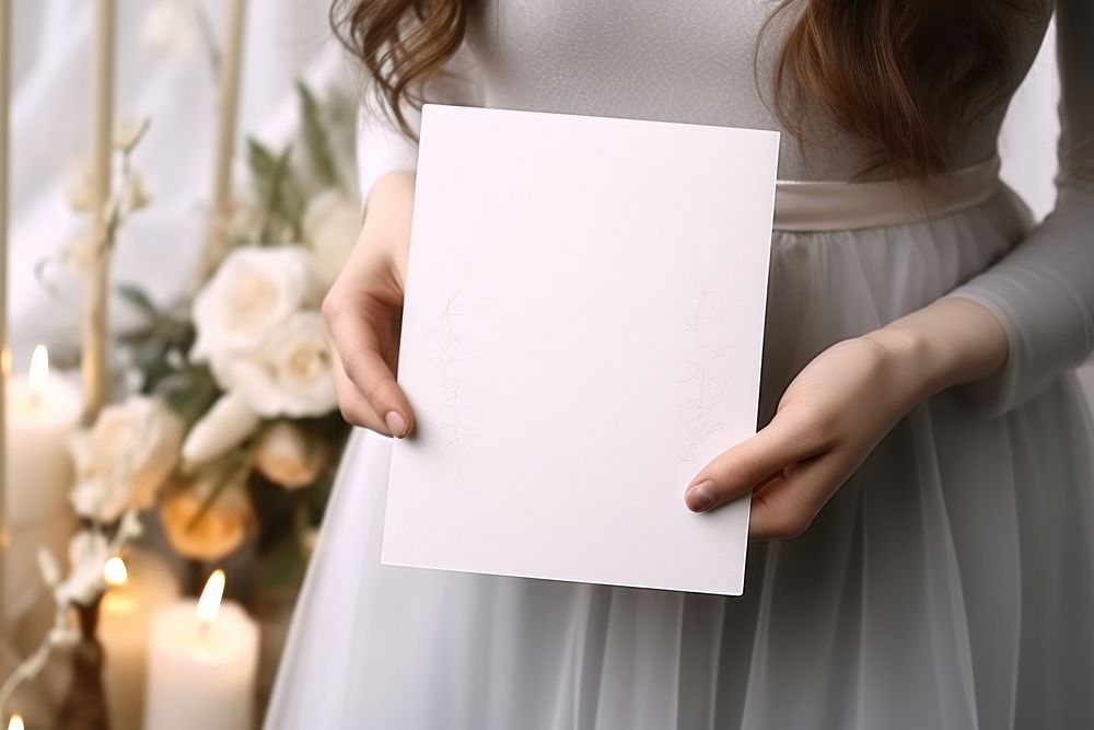 Invitation card wedding bride white. AI generated Image by rawpixel.