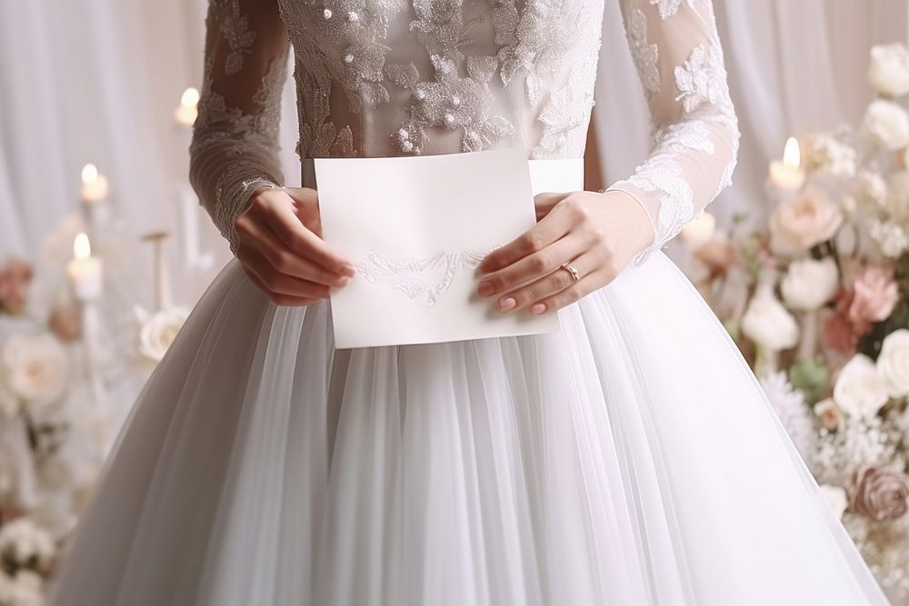 Invitation card wedding bride fashion. AI generated Image by rawpixel.