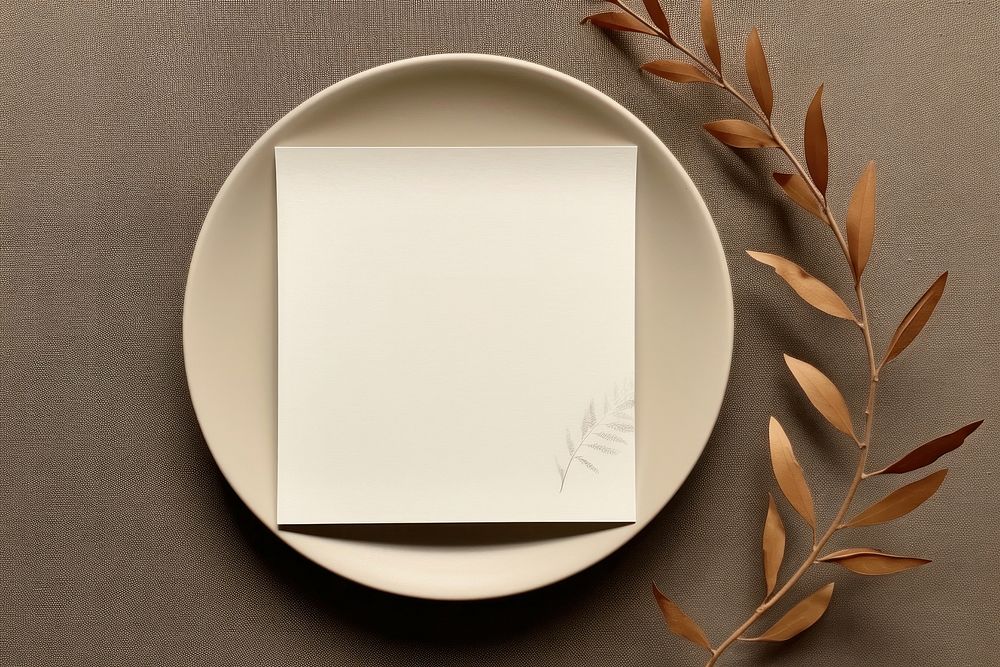 Invitation card plate art simplicity. AI generated Image by rawpixel.