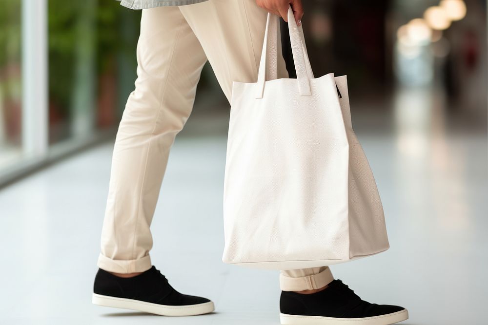 Shopping bag footwear handbag adult. AI generated Image by rawpixel.