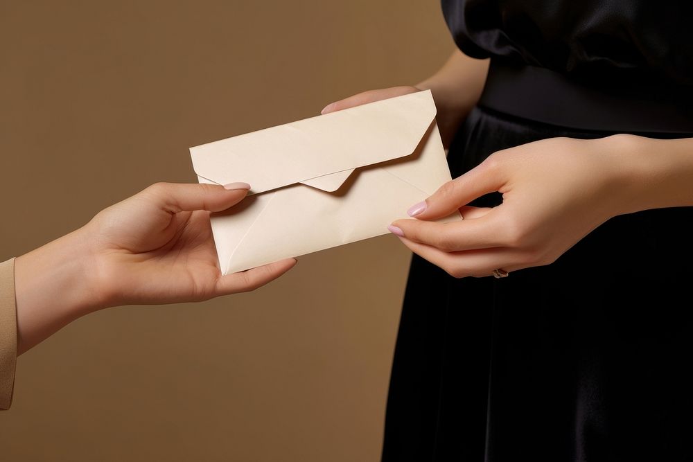 Invitation card envelope hand accessories. 