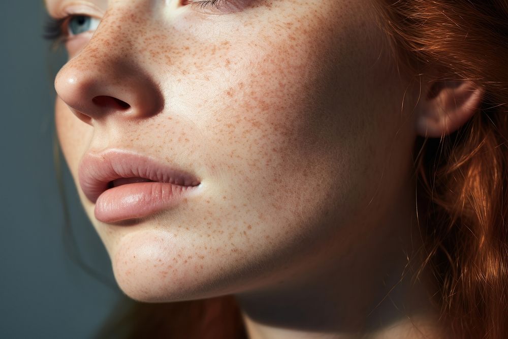 Skin freckle adult woman. AI generated Image by rawpixel.