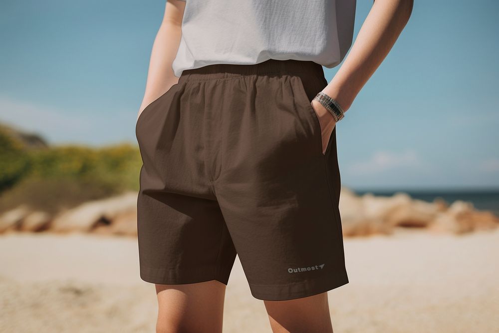 Outdoor shorts mockup, fashion psd