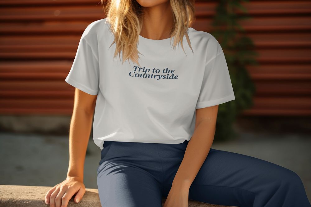 Women's t-shirt mockup, fashion psd
