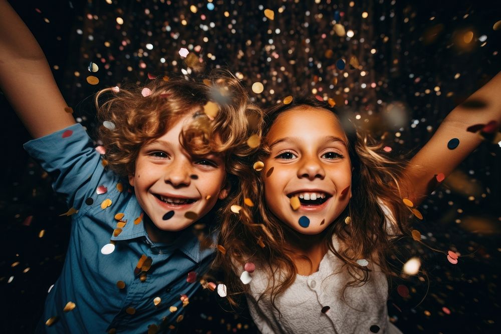 Confetti portrait party child. 