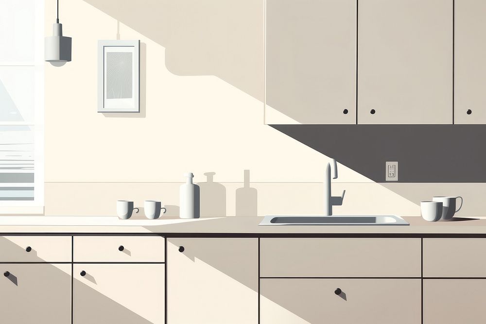 Kitchen room sink architecture countertop. AI generated Image by rawpixel.