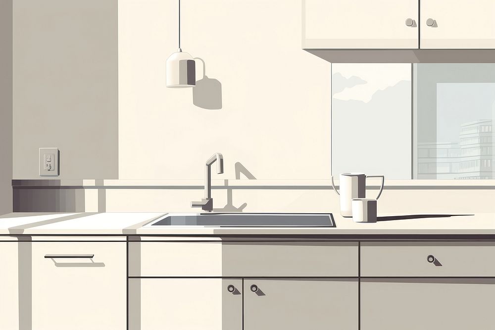 Kitchen room sink architecture countertop. AI generated Image by rawpixel.