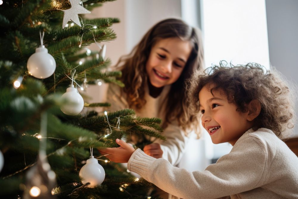 Christmas child smiling family. 