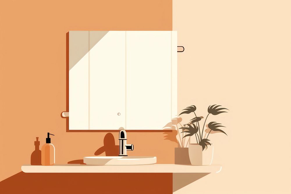 Bathroom mirror bathroom sink architecture. AI generated Image by rawpixel.