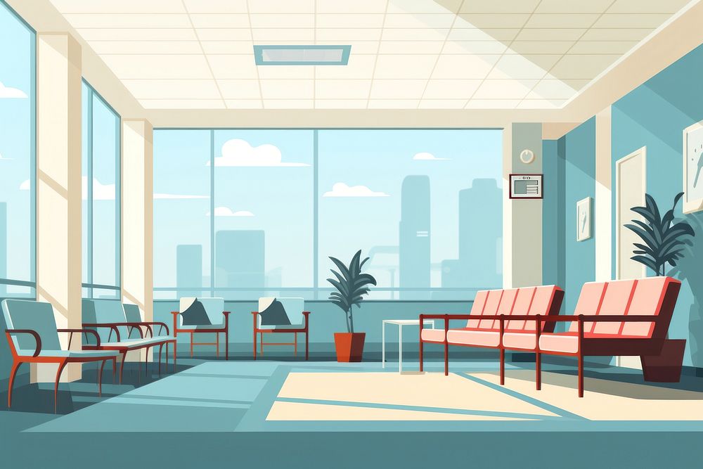 Interior hospital scene architecture furniture building. AI generated Image by rawpixel.