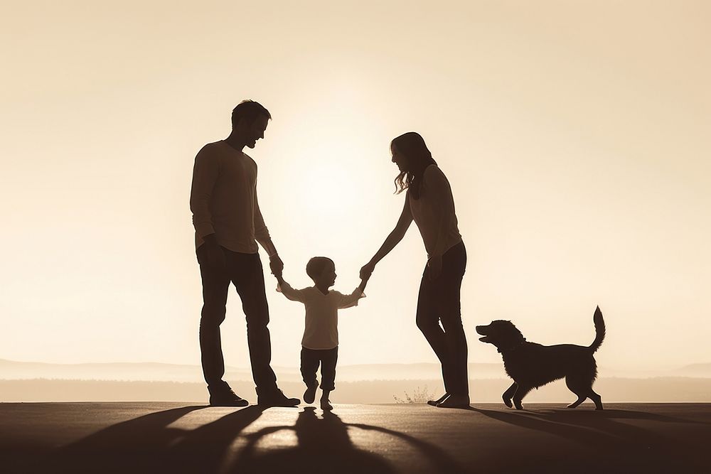 Child dog outdoors family. AI generated Image by rawpixel.