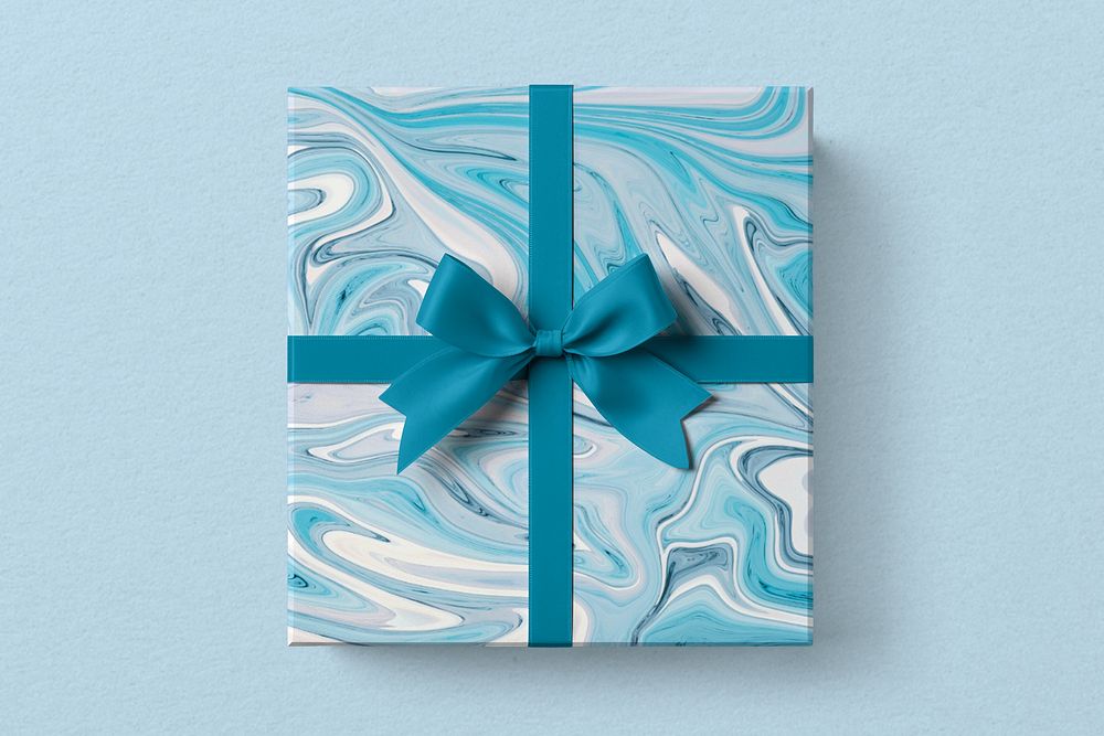 Blue marble gift box,  packaging design