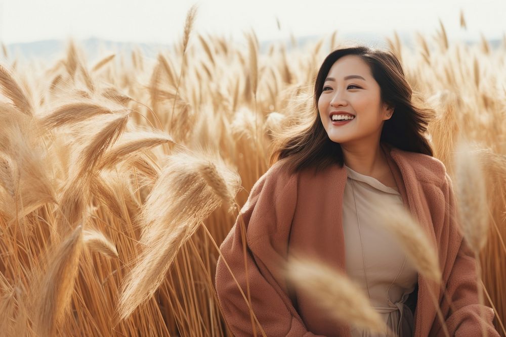 Autumn clothing field smile adult. AI generated Image by rawpixel.