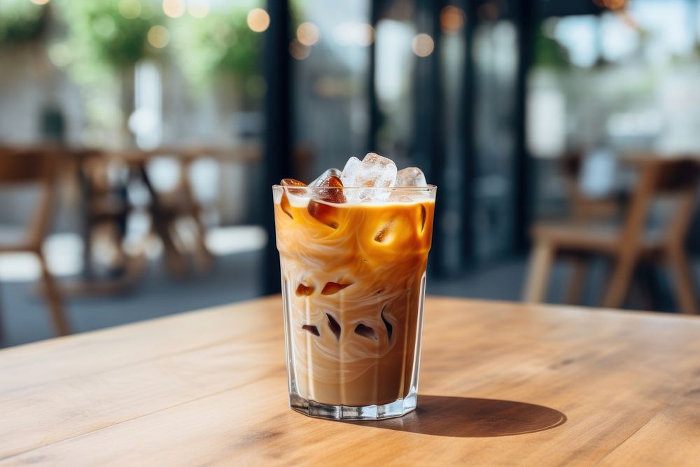 Iced latte coffee dessert drink. AI generated Image by rawpixel.
