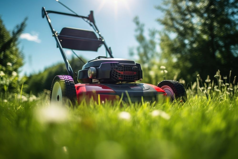 Lawnmower plant grass day. AI generated Image by rawpixel.