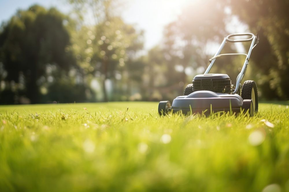 Lawnmower grass plant day. AI generated Image by rawpixel.