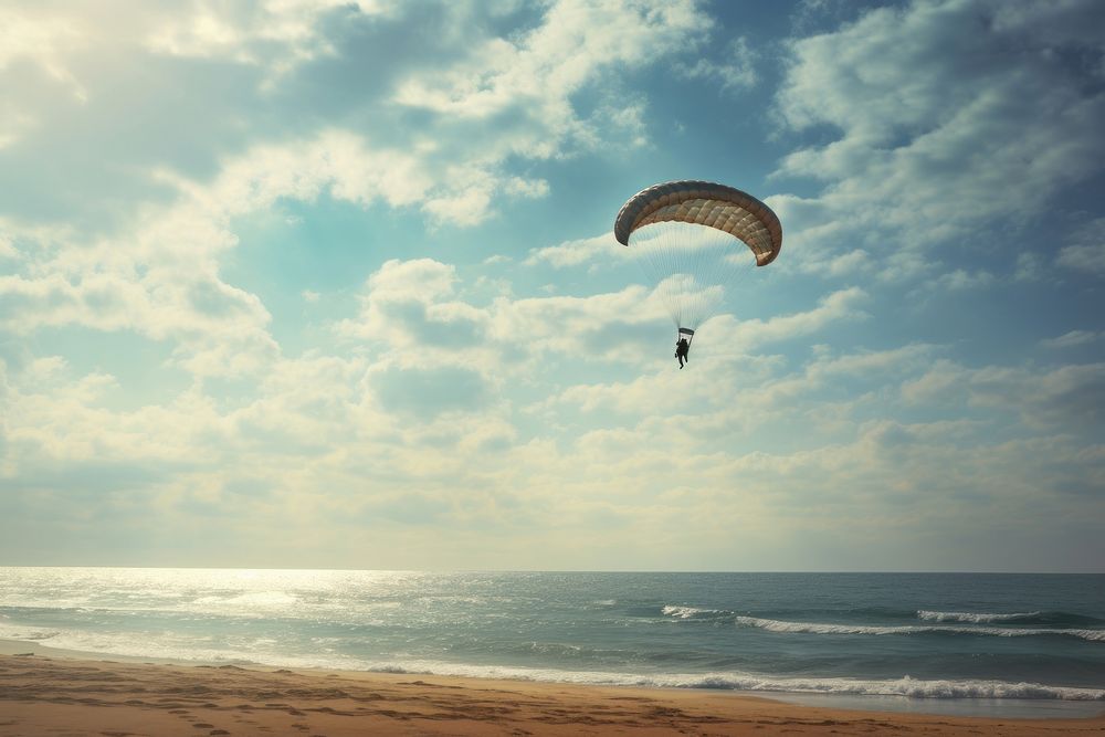 Skydiver paragliding adventure outdoors. AI generated Image by rawpixel.